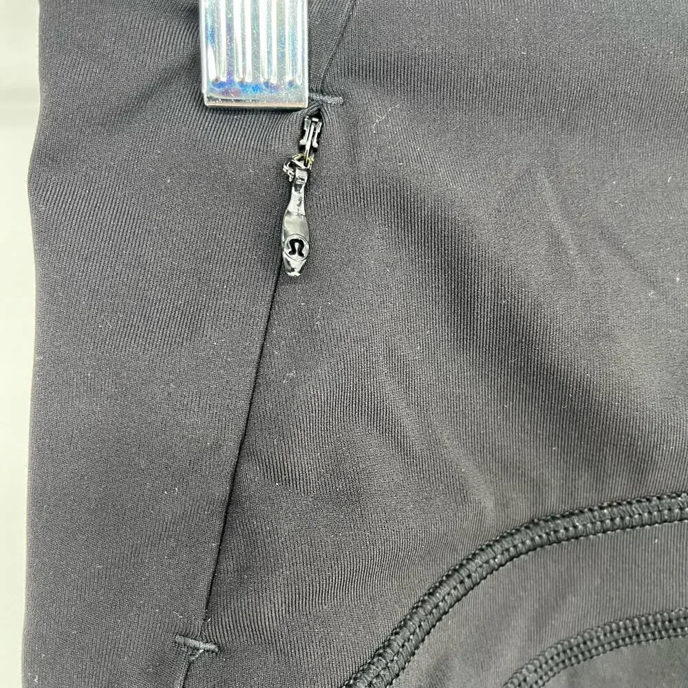 Lululemon Sole Training Crop Leggings Black Mesh Capri Size 6